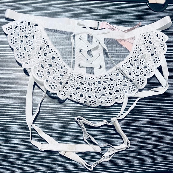 Victoria Secret Dream Angels White Eyelet Lace Garter Belt Skirt, NWT, Size XS/S - Picture 10 of 16